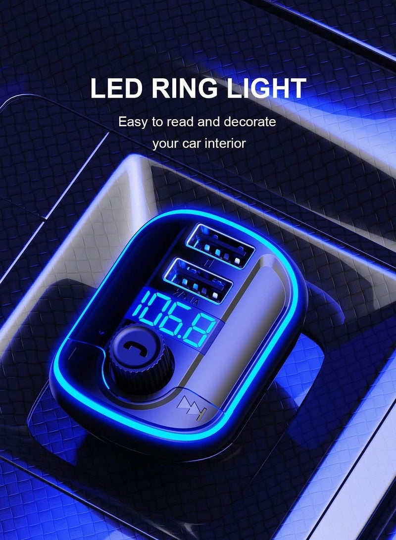 MUNTAQI Bluetooth FM Transmitter for Car CJX Bluetooth Car Charger Adapter MP3 Player Bluetooth 5.0 Radio Adapter Stereo Car Kit with LED Display - Image 4