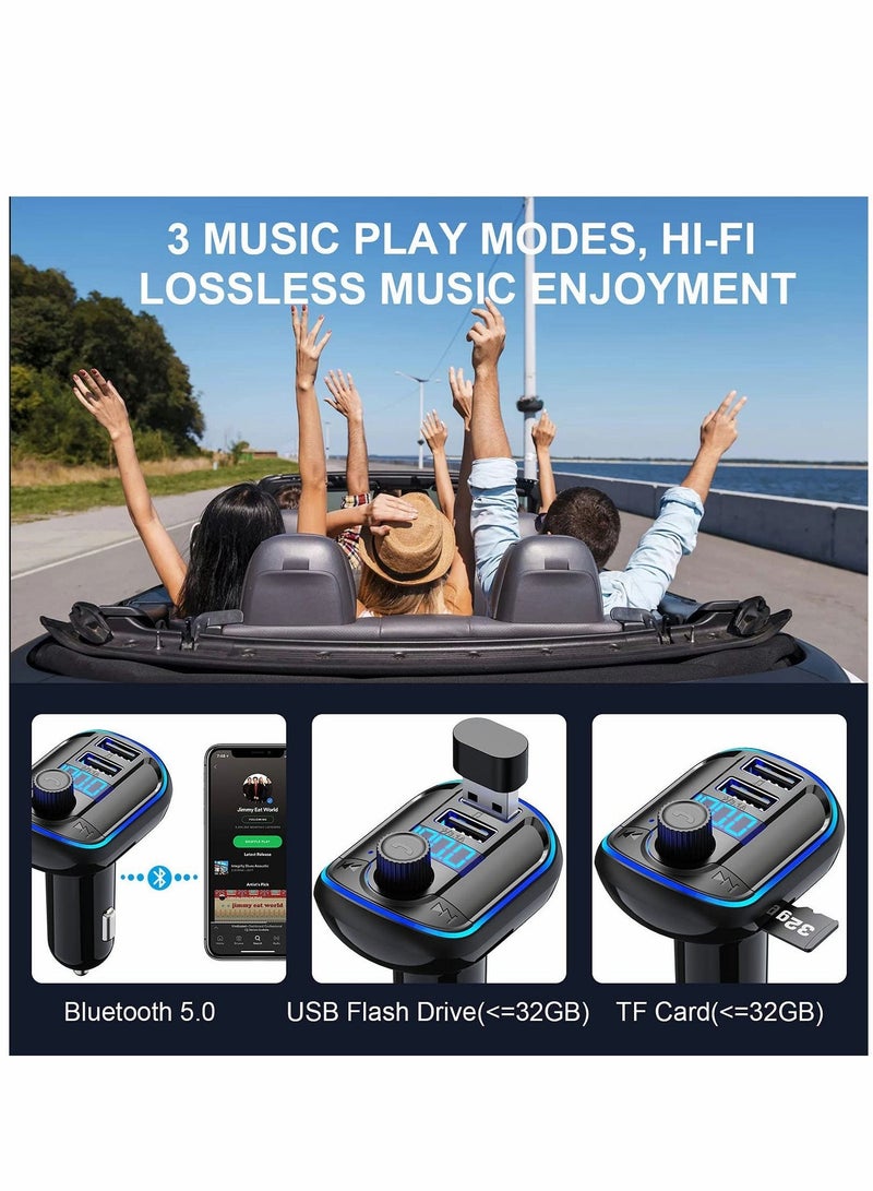 MUNTAQI Bluetooth FM Transmitter for Car CJX Bluetooth Car Charger Adapter MP3 Player Bluetooth 5.0 Radio Adapter Stereo Car Kit with LED Display - Image 5