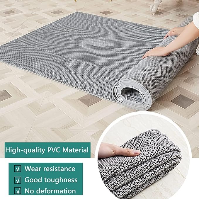 TIB Anti Skid & Multipurpose PVC Rubber Mat for Floor, Swimming Pool Mat, Shower Mat, Carpet, Rainmat, Bathroom Mat, Waterproof Entrance Doormat, 4X4 Feet Grey - Image 5
