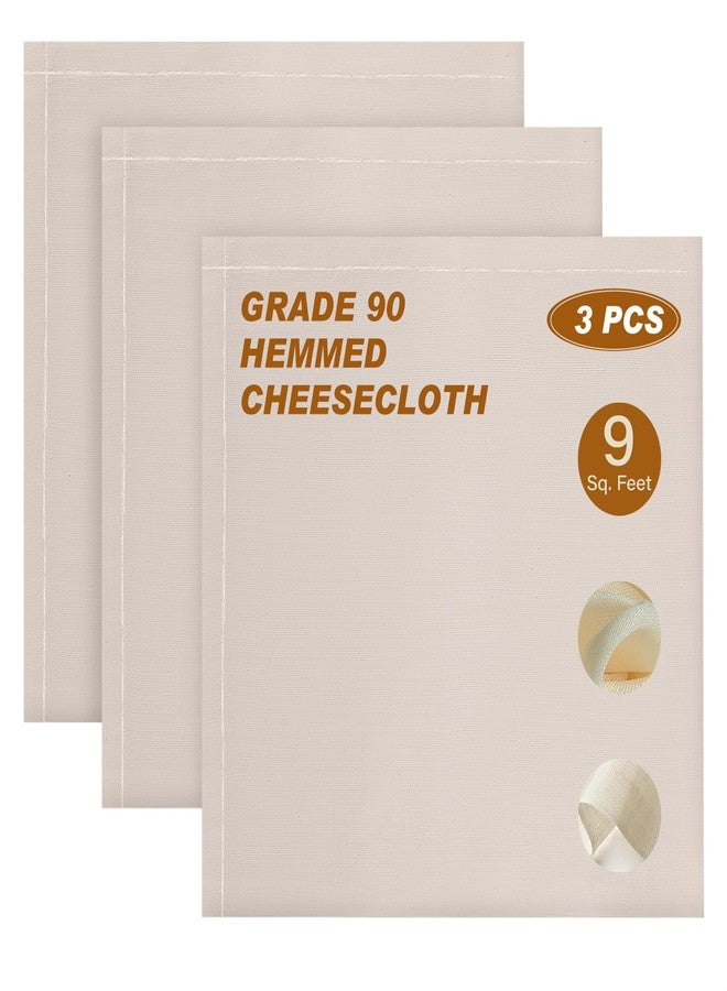 Yeasing Cheesecloth Muslin Cloth 20 x 20 Inches Reusable Cheesecloths 3 Pcs Cheese Cloth Grade 90 Unbleached Cheese Cloths for Cooking Straining Canning Steaming - Image 1