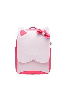 Kids Backpack, Cute Cat Face Waterproof School Bag, for Elementary School Grade 1-6, Widen Shoulder Strap, Comfort and Load Reduction, Reflective Shoulder Strap, for Girls Boys 100-130cm Tall
