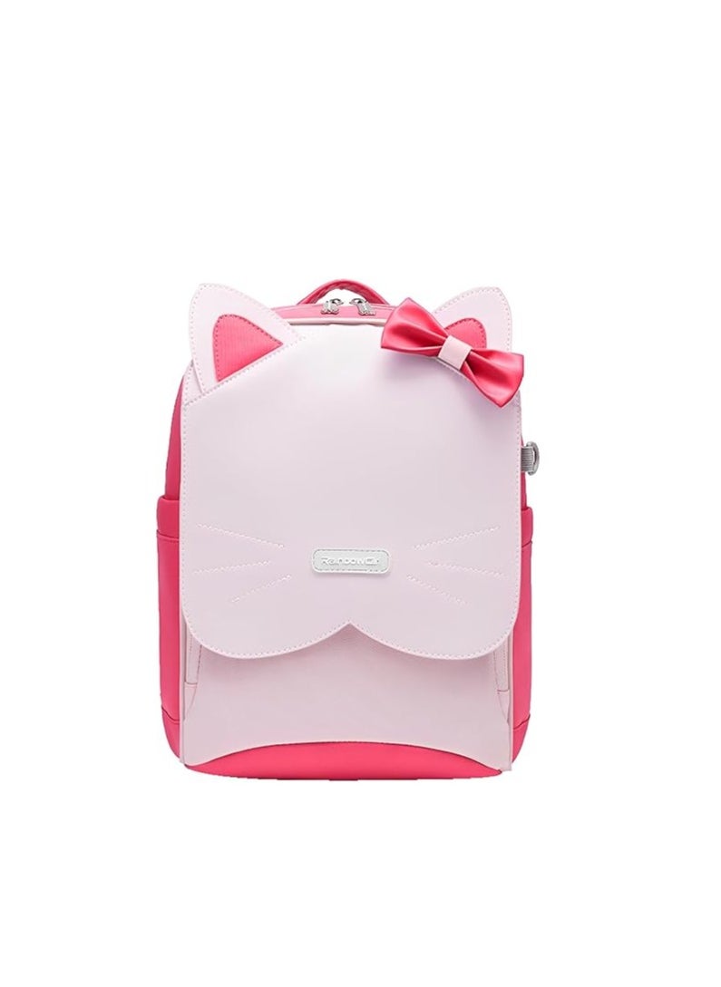 Excefore - Kids Backpack, Cute Cat Face Waterproof School Bag, for Elementary School Grade 1-6, Widen Shoulder Strap, Comfort and Load Reduction, Reflective Shoulder Strap, for Girls Boys 100-130cm Tall - Image 1