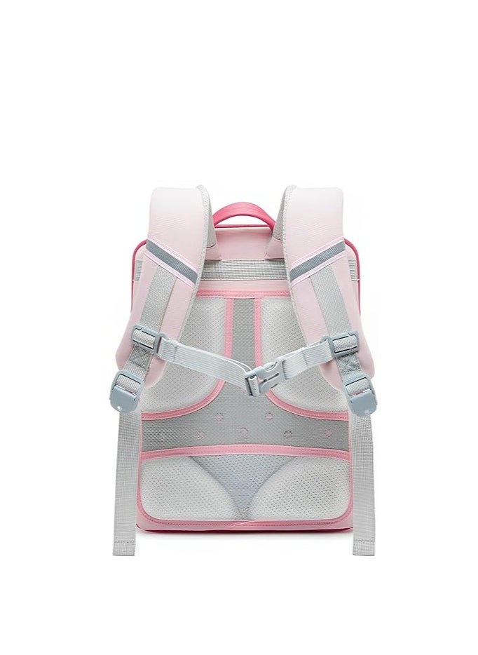 Excefore - Kids Backpack, Cute Cat Face Waterproof School Bag, for Elementary School Grade 1-6, Widen Shoulder Strap, Comfort and Load Reduction, Reflective Shoulder Strap, for Girls Boys 100-130cm Tall - Image 1