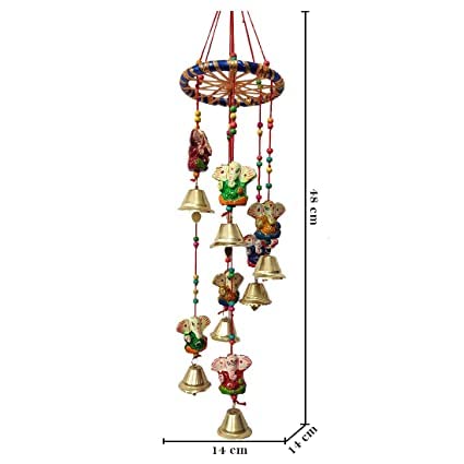 AIVIK Home Dcor Paper Mache Elephant Door Hangings for Main Door Living Rooms Rajasthani Handicraft Wall Hanging Screen Wind Chimes Multicolour Pair Ladi Set of 2 Piece 1 Pair - Image 3