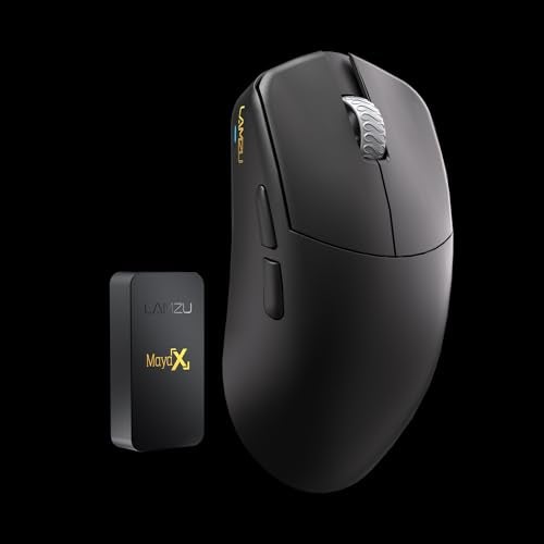 Lamzu Maya X Wireless Gaming Mouse, Ultra Lightweight 47g, Optical Switch, Maximum 30000 DPI, Symmetrical, MCU Nordic 52840, Dust-Proof Encoder, PAW3950 Sensor(Larger Maya) (Black) - Image 5
