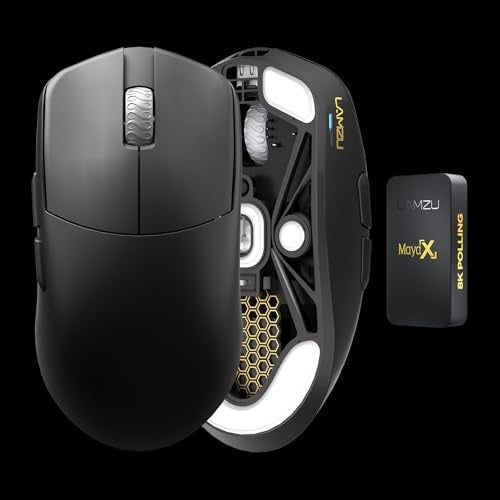 Lamzu Maya X Wireless Gaming Mouse, Ultra Lightweight 47g, Optical Switch, Maximum 30000 DPI, Symmetrical, MCU Nordic 52840, Dust-Proof Encoder, PAW3950 Sensor(Larger Maya) (Black) - Image 3