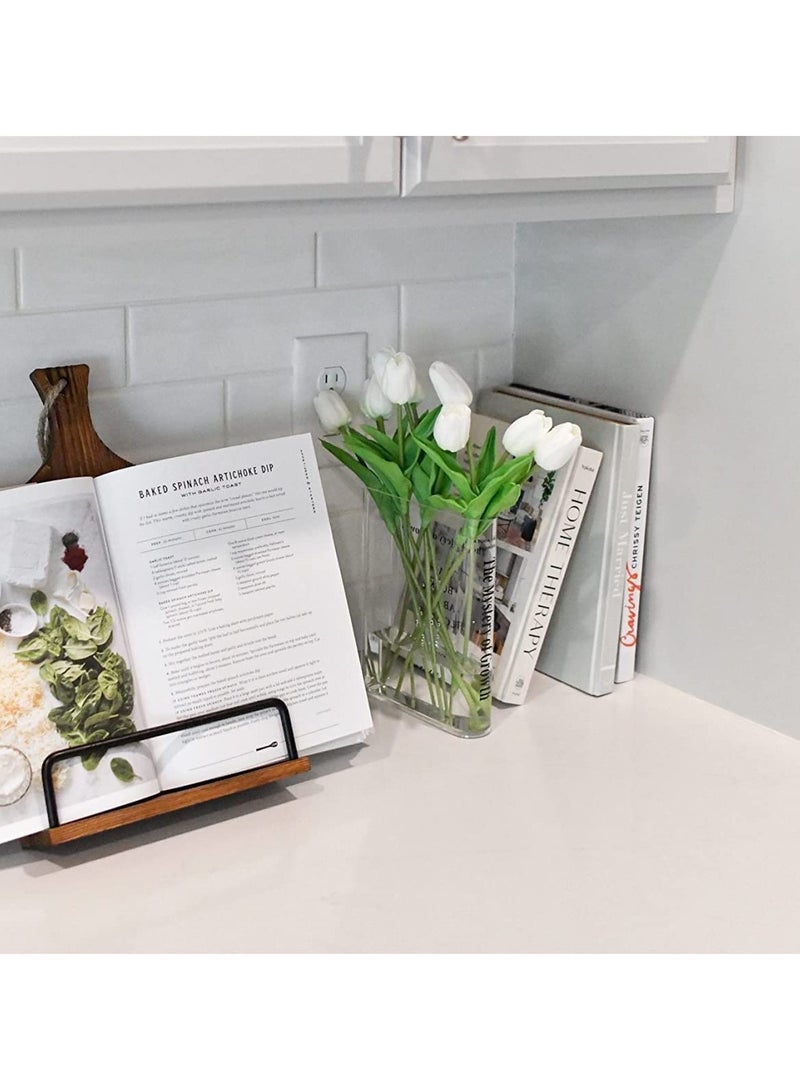 SYOSI مزهرية أكريليك شفافة من SYOSI، ديكور غرفة جمالي، مزهرية مزخرفة بنكهة فنية وثقافية، لإضفاء لمسة فريدة على منزل وغرفة نوم ومكتب، كتاب عن الزهور - Image 5