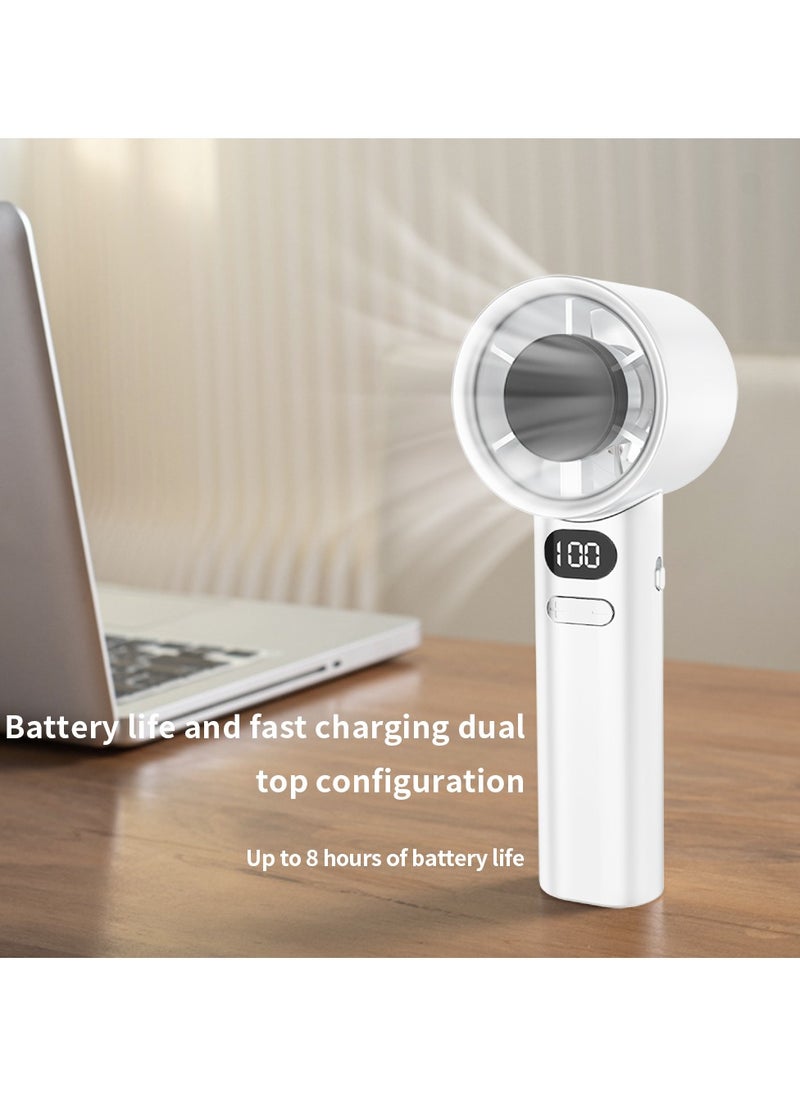 Generic Handheld Stepless Speed Adjustable Fan, Portable Personal Fan with LED Display, Mini Fan with 1-120 Speed, Desk Fan Rechargeable Hand Held Fan for Travel or Office(White)  - Image 4