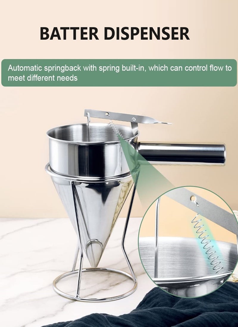 Pancake Batter Dispenser Dough Dispenser Funnel Silver
