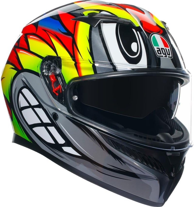 AGV K3 Birdy 2.0 Full Face Motorcycle Helmet Gray/Yellow/Red XL - Image 1