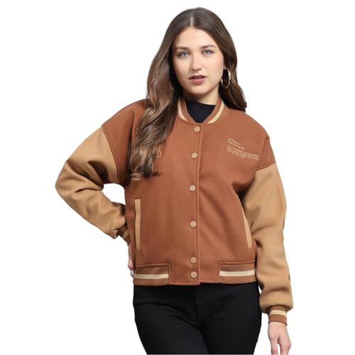 ROCKIT ROCK.IT Womens Printed Brown Band Neck Full Sleeve Jacket_2240102631 - Image 1
