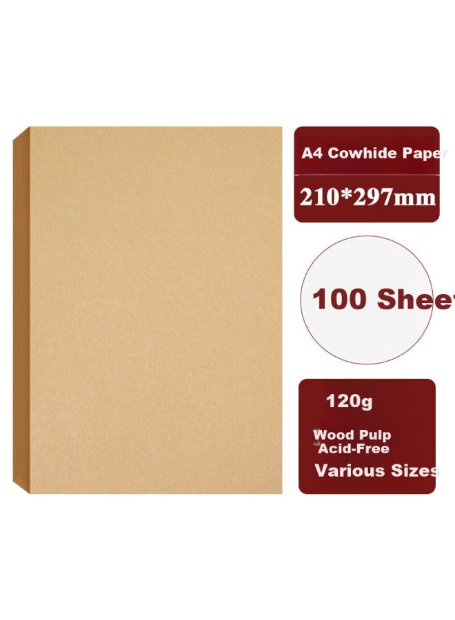Yuzi Jian A4 Thickened Cowhide Paper 120g, Cowhide Paper Cover Cowhide Printing Paper, Certificate Cover Paper, Cowhide Card Paper Book Cover Paper Packaging Paper Drawing Paper 100 Sheets 1234 - Image 1