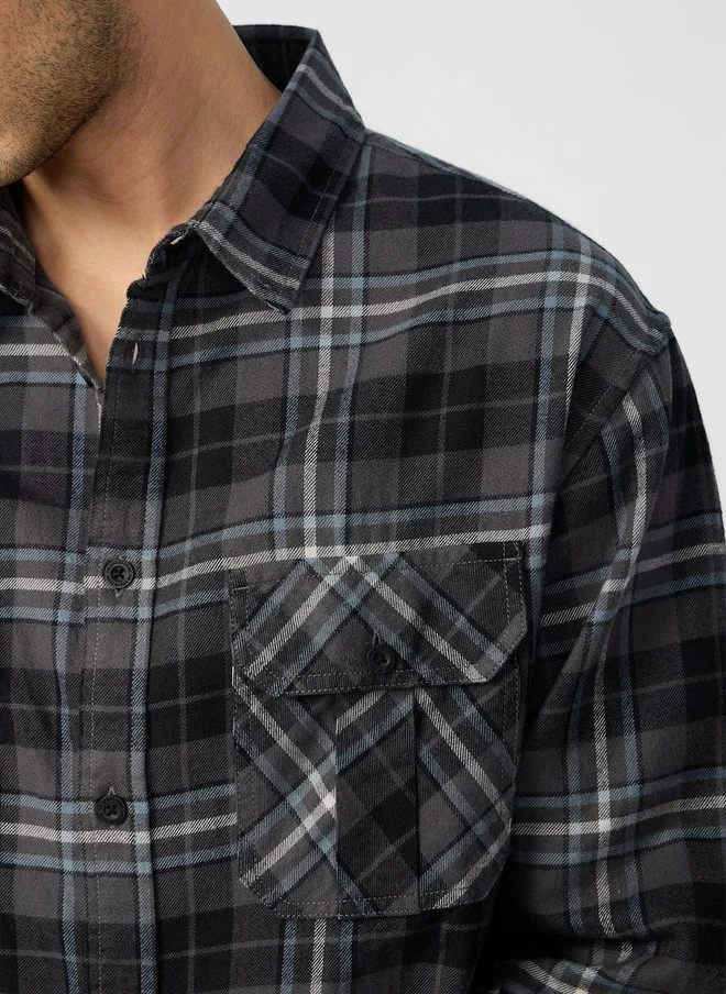 The Souled Store The Souled Store Men Regular Fit Plaid Grey Shirt