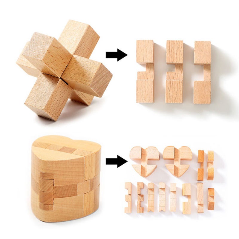 Wooden Puzzle High-Quality Wood Durable Compact Portable Brain Teaser - Enhance Problem-Solving Skills Logic Game for Travel Home Entertainment Patience Training - Image 4