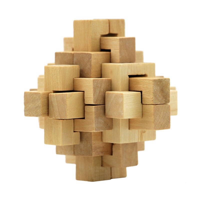 Wooden Puzzle High-Quality Wood Durable Compact Portable Brain Teaser - Enhance Problem-Solving Skills Logic Game for Travel Home Entertainment Patience Training - Image 1