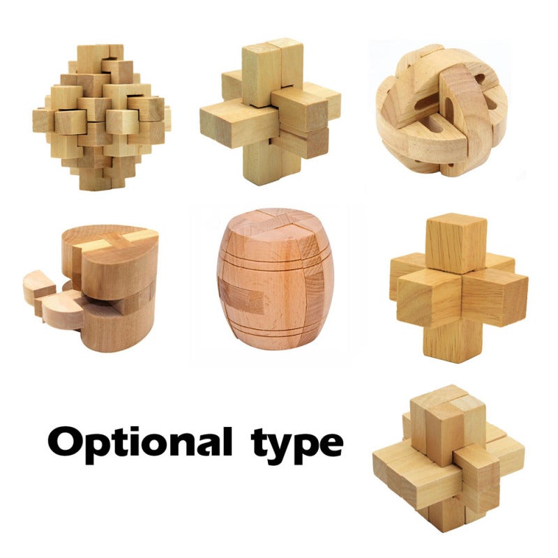 Wooden Puzzle High-Quality Wood Durable Compact Portable Brain Teaser - Enhance Problem-Solving Skills Logic Game for Travel Home Entertainment Patience Training - Image 2