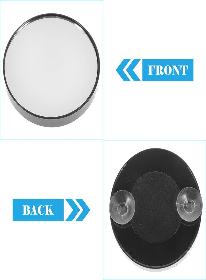 HEALLILY 7. 5cm 5X Magnifying Glass Mirror Small Round Wall Mirror Cosmetic Makeup Mirror Pocket Mirror Bathroom Mirror with Suction Cups (Black) - Image 4