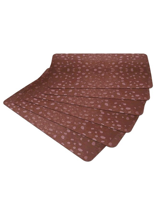 Kuber Industries Stone Print Fridge Mat Set of 6|Water Proof Refrigerator Drawer Mat|Reusable & Washable|Multipurpose Mat for Kitchen (Brown) - Image 1