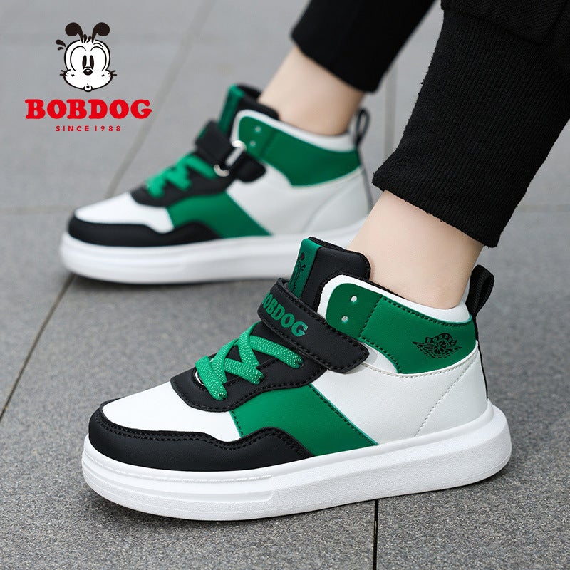 Babu Bean Children'S Shoes Girls' High-Top Board Shoes Fleece-Lined Warm Children'S Boys Sports Shoes All-Match Casual Shoes - Image 4