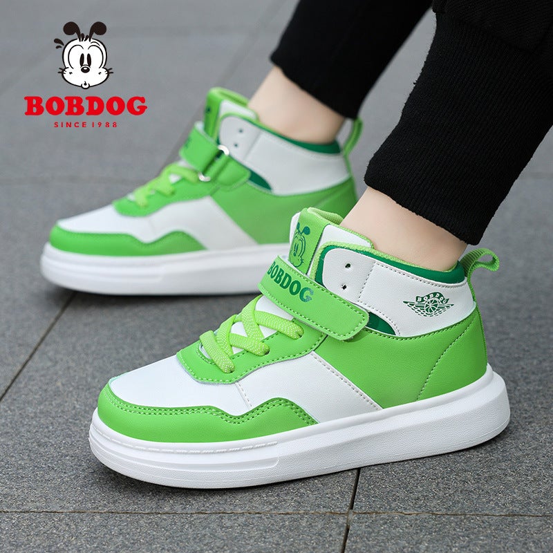 Babu Bean Children'S Shoes Girls' High-Top Board Shoes Fleece-Lined Warm Children'S Boys Sports Shoes All-Match Casual Shoes - Image 5