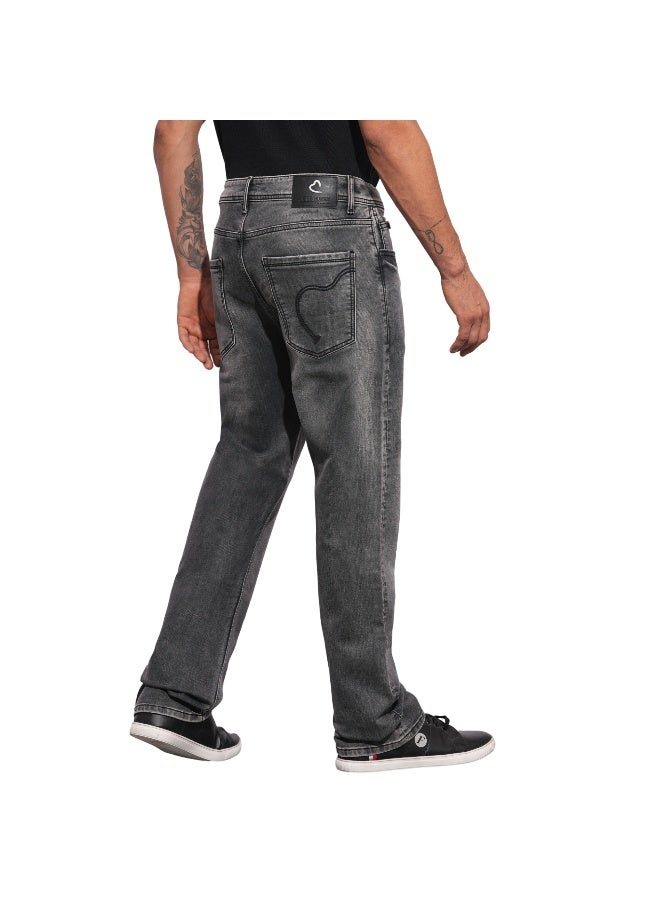 Being Human جينز رجالي بتصميم بوت كات بلون رمادي - Image 3