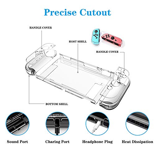 FANPL Dockable Clear Case for Nintendo Switch, FANPL Protective Case Cover for Nintendo Switch and Joy Con Controller- Crystal Clear - Image 3