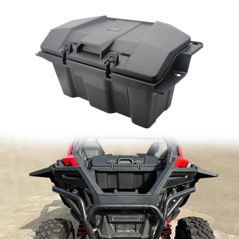 CUSAUTV 73QT Rear Cargo Box Storage Box Compatible with Polaris RZR PRO XPTurbo R 20202023 Accessories UTV Forward Cargo Storage Bin Water Resistant Tool Bed Box with Lid Repalce 2883751