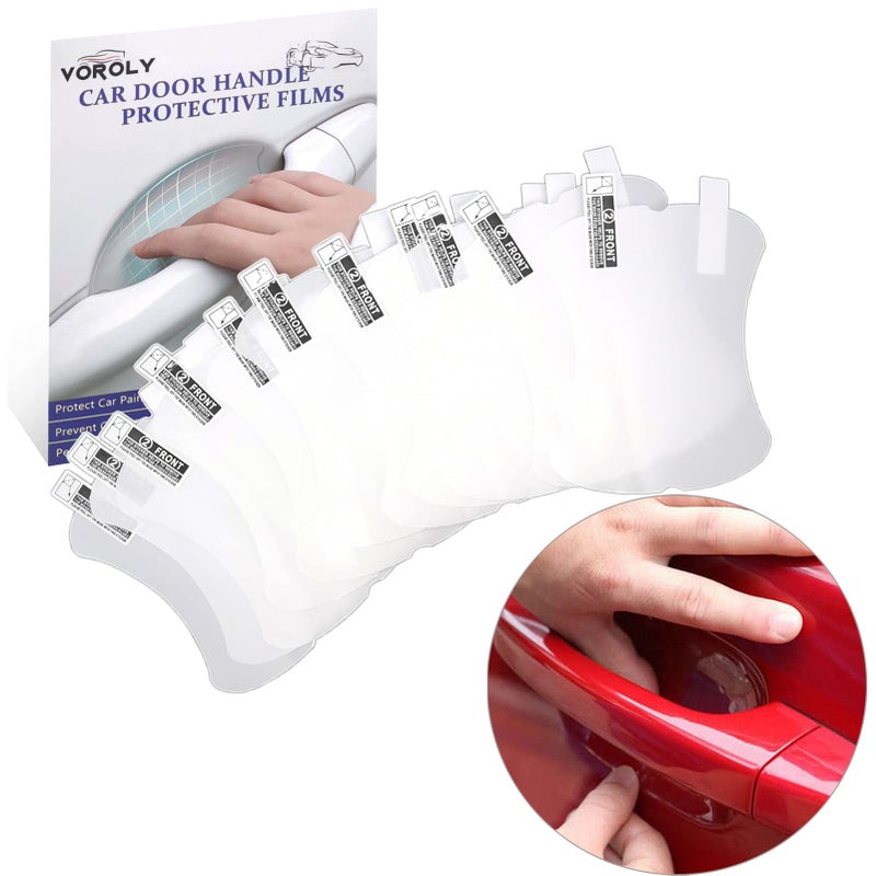 Voroly 10 PCS Car Door Handle Protector Universal Transparent Car Door Handles Cup Protector Car Door Scratch Protector Vinyl Films