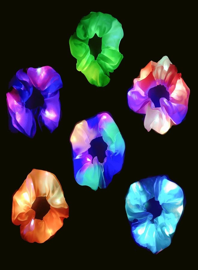 ربطات شعر مضيئة بتقنية LED، 6 قطع، إكسسوارات شعر نيون مضيئة بثلاثة أوضاع إضاءة، مثالية للفتيات والسيدات، إكسسوارات للمهرجانات، حفلات الكريسماس والهالوين - Image 1