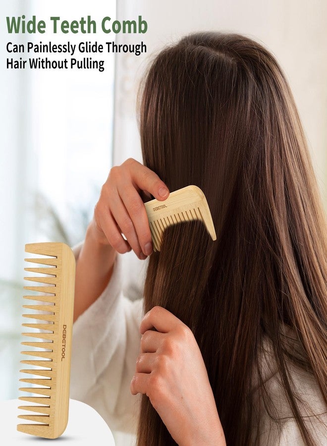 DEBETOOL 5 Pieces Bamboo Comb Set - Natural Wooden Combs for Women Hair Growth, Anti-Static Wood Comb for Curly/Thick Hair Daily Use - Image 5