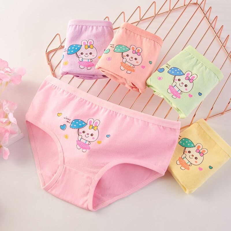 Kids Cotton Triangle Underwear for Girls BH099 color mix and match