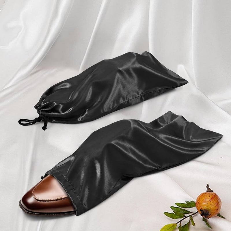 KASTWAVE 6 Pack Shoe Bags for Travel, Satin Drawstring Shoe Storage Bags, Dust-proof, Moisture-proof, Protect Shoes, 17.7 x 7.9 In, Organize Accessories, Black - Image 2