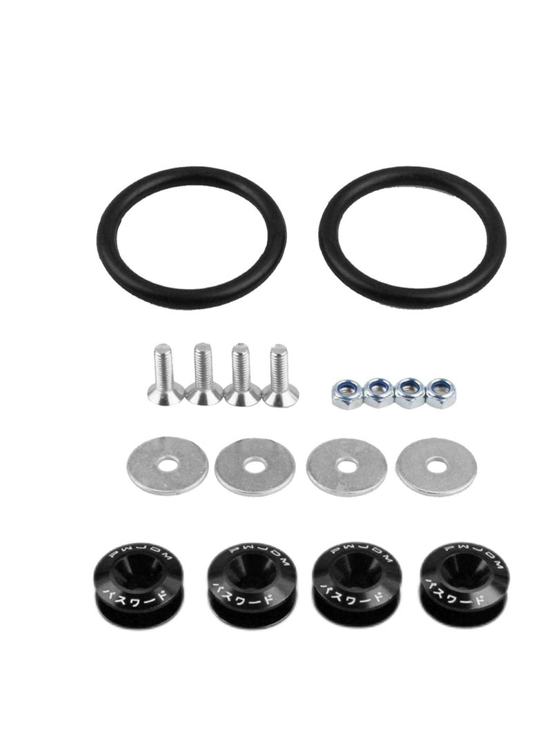 Generic Quick Release Bumper Clips, Universal Aluminum Bumper Quick Release Kit, Quick Release Front Rear Bumper Fasteners Bumper Holders O-Rubber Band for Car Bumper  - Image 1