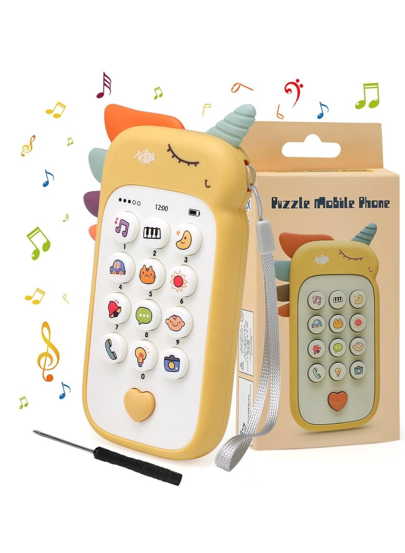 جوال للاطفال بعمر سنة واحدة، لعبة للاطفال بعمر 6-9 اشهر، هاتف ذكي للتعلم مع اغاني واصوات كلمات وعبارات واضواء وامضة، هدية لعبة للاطفال للبنات بعمر سنة واحدة - Image 1