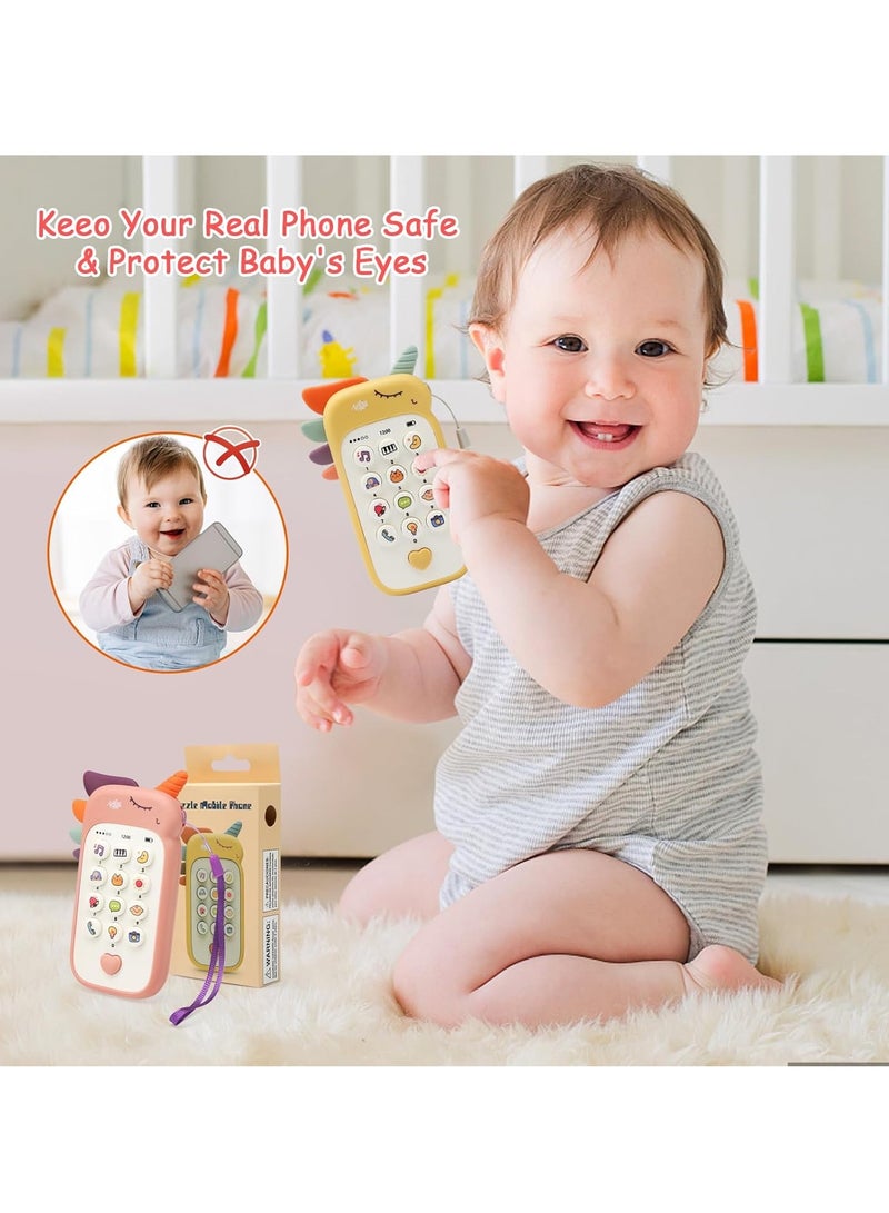 جوال للاطفال بعمر سنة واحدة، لعبة للاطفال بعمر 6-9 اشهر، هاتف ذكي للتعلم مع اغاني واصوات كلمات وعبارات واضواء وامضة، هدية لعبة للاطفال للبنات بعمر سنة واحدة - Image 3