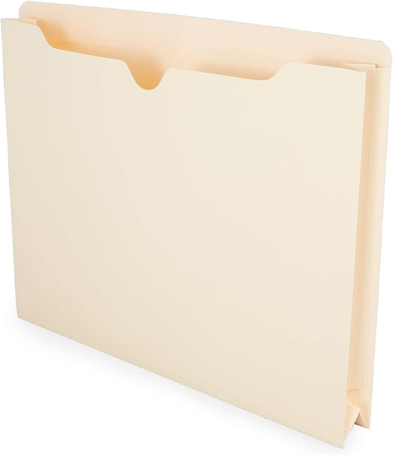 Staples Jacket File Folders, Letter Size, Manila, Expandable 2-Inch Sides, Bulk 50-Pack - Image 1