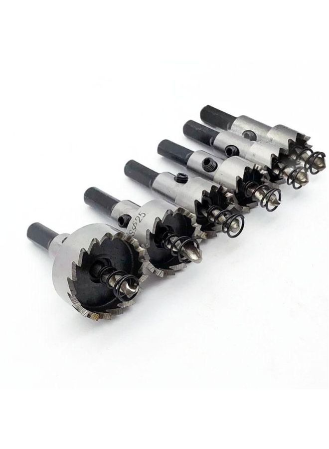 NIBEMINENT 6-Piece Drill Bit Hole Saw Set Silver/Black  - Image 2