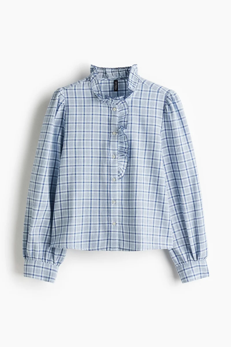 H&M Frill-collared cotton blouse