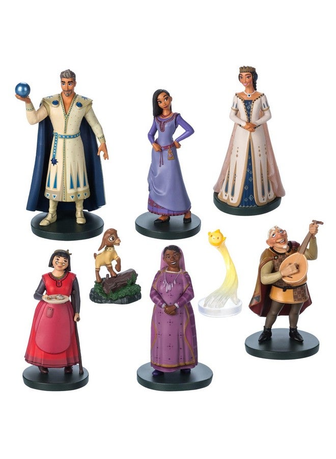 Disney Store Official Wish Deluxe Figurine Play Set - 8-Pc. - Enchanting Character Set from Wish' - Perfect for Collectors & Kids - Experience The Magical Adventure with Detailed Figures - Image 1