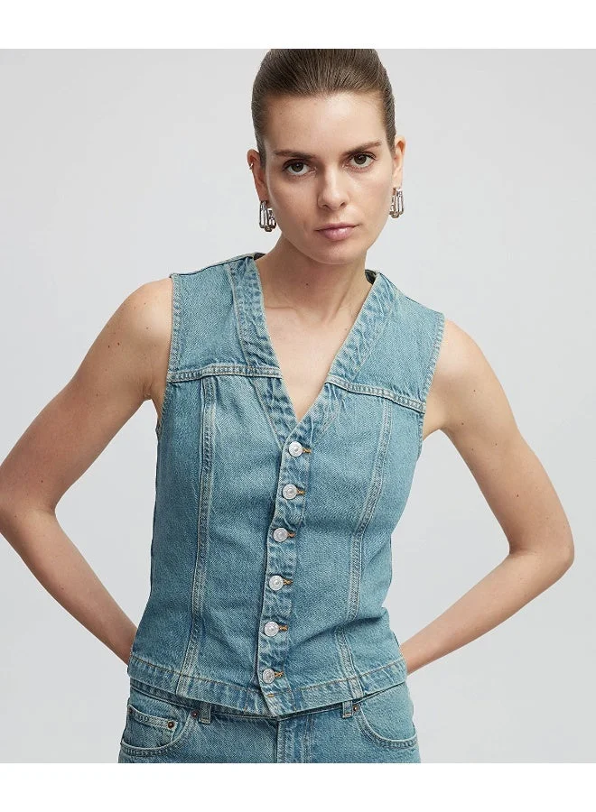 Ipekyol Slim Fit Denim Vest