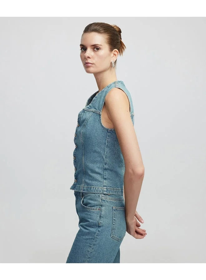Ipekyol Slim Fit Denim Vest