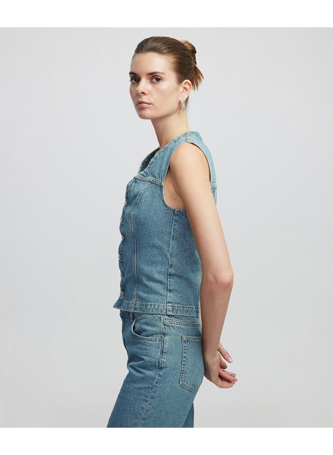 Ipekyol Denim Waistcoat - Image 3