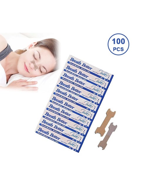 100Pcs Nasal Strips for Reduce Snoring, Breath Easy, Anti Snoring, Improve Sleeping (66*19mm)