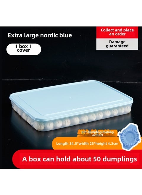 Wholesale New Large Refrigerator Storage Box Multi-layer With Lid Quick-frozen Pp Dumpling Box Dumpling Tray Fresh-keeping Box-Specifications:Extra Large 1 Box 1 Cover (stackable)-Color:Transparent