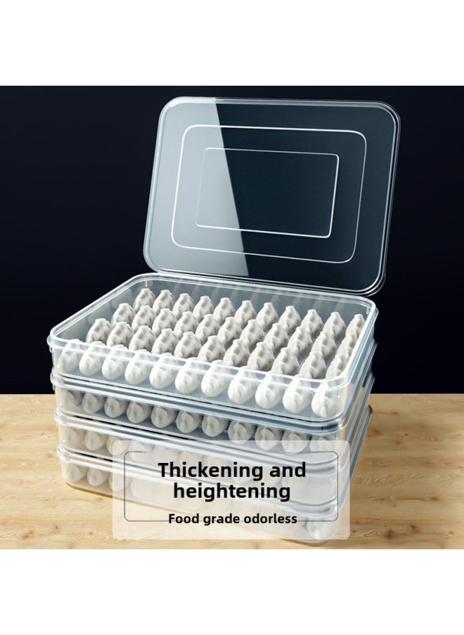 Generic - Wholesale New Large Refrigerator Storage Box Multi-layer With Lid Quick-frozen Pp Dumpling Box Dumpling Tray Fresh-keeping Box-Specifications:Extra Large 1 Box 1 Cover (stackable)-Color:Transparent - Image 1
