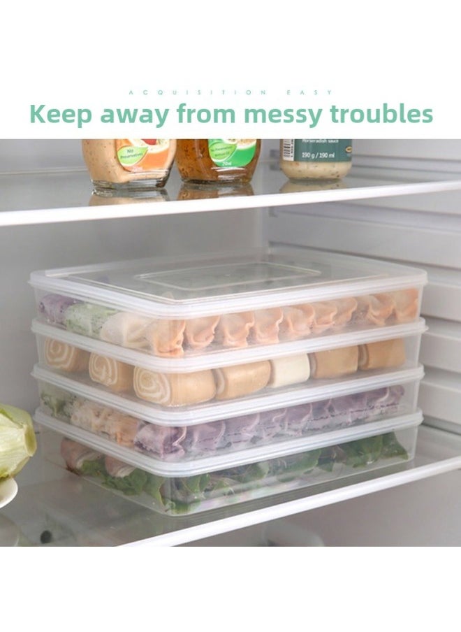 Generic - Wholesale New Large Refrigerator Storage Box Multi-layer With Lid Quick-frozen Pp Dumpling Box Dumpling Tray Fresh-keeping Box-Specifications:Extra Large 1 Box 1 Cover (stackable)-Color:Transparent - Image 1