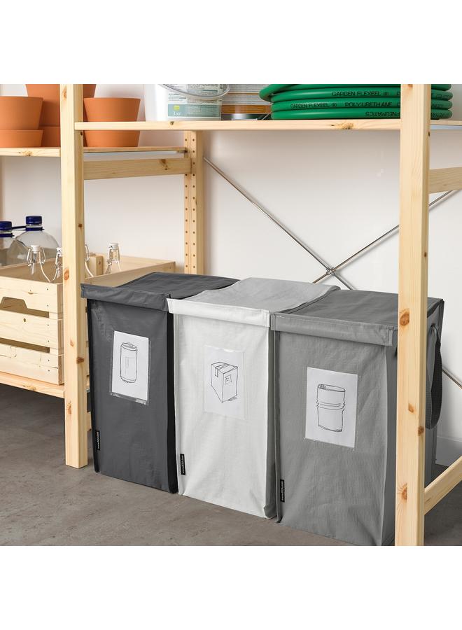 Zaboon Waste Sorting Bag, White/Dark Grey/Light Grey, 22X35X45 Cm/35 L  - Image 2