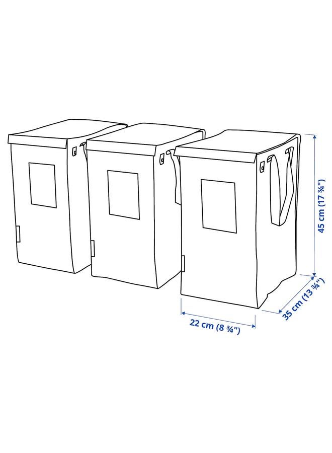 Zaboon Waste Sorting Bag, White/Dark Grey/Light Grey, 22X35X45 Cm/35 L  - Image 5