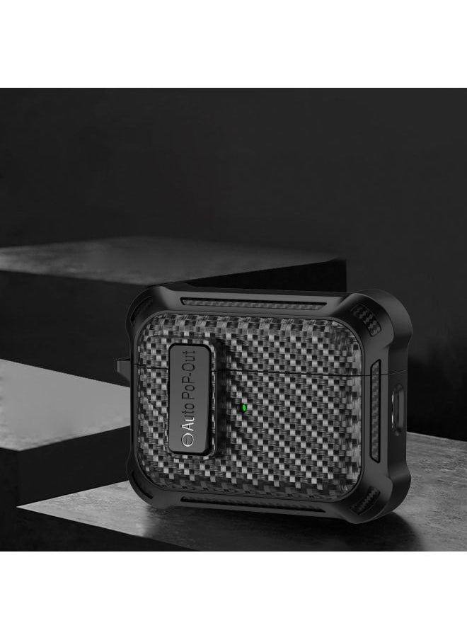 Generic - Fiber Pattern Applicable AirPods Pro2 Generation Anti-fall Protective Cover Airpods1/2 Generation Bluetooth TPU Earphone Case-Color:Black-Model:Airpods 3rd Generation - Image 1