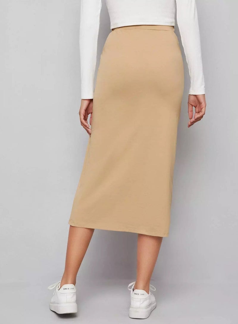Ruched Detail Wrap Front Skirt  - Image 2